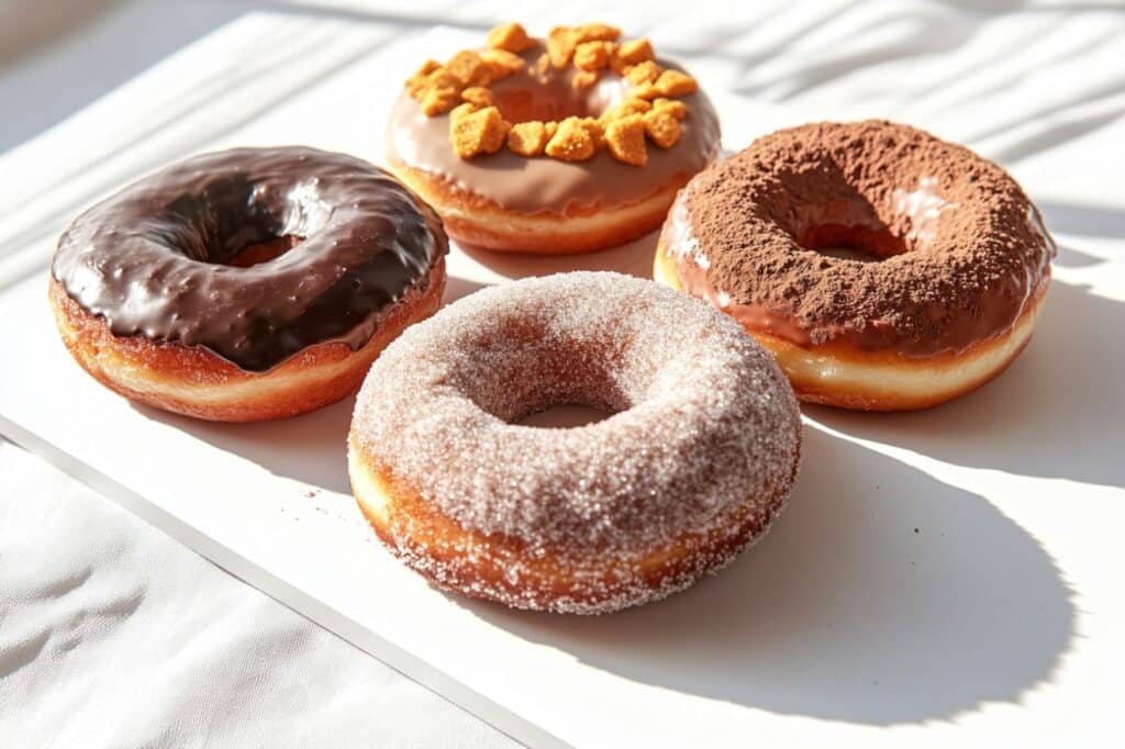 Assorted 3-Ingredient Keto Donuts with Toppings