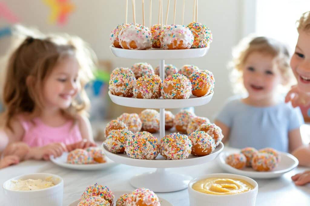 lated keto air fryer donut holes with dipping bar