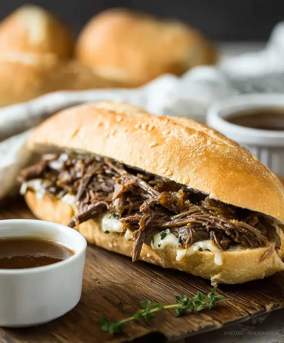 Easy Crockpot Beef French Dip Sandwich Recipe 2 Easy Crockpot Beef French Dip Sandwich Recipe
