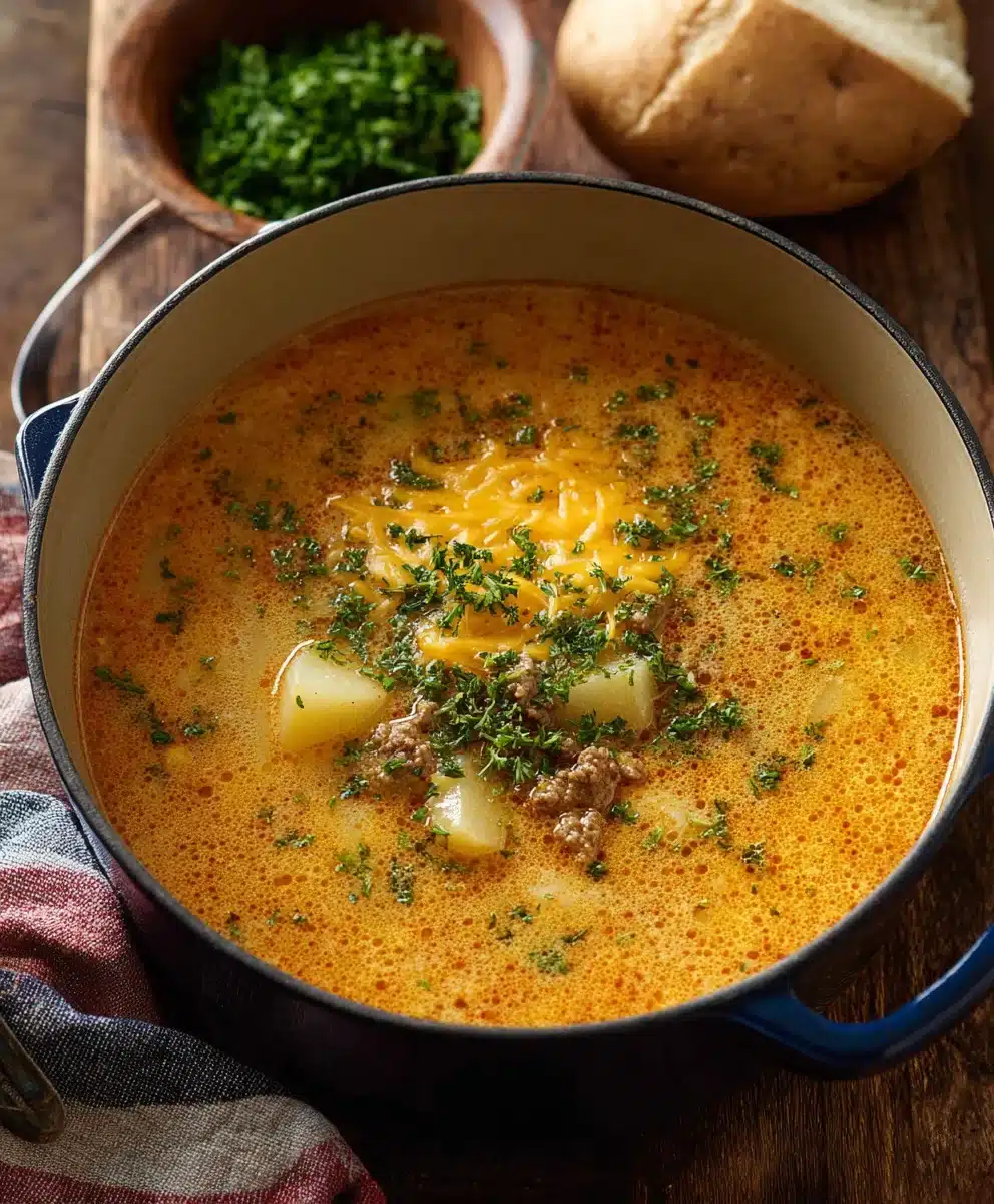 Cheesy Beef and Potato Soup - Hearty & Delicious 1 Cheesy Beef and Potato Soup - Hearty & Delicious