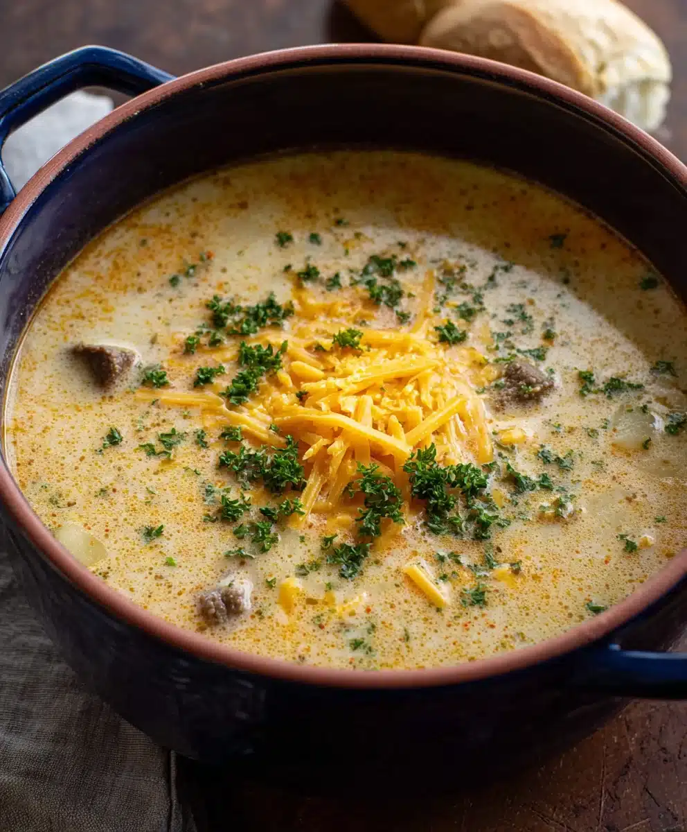 Cheesy Beef and Potato Soup - Hearty & Delicious 2 Cheesy Beef and Potato Soup - Hearty & Delicious